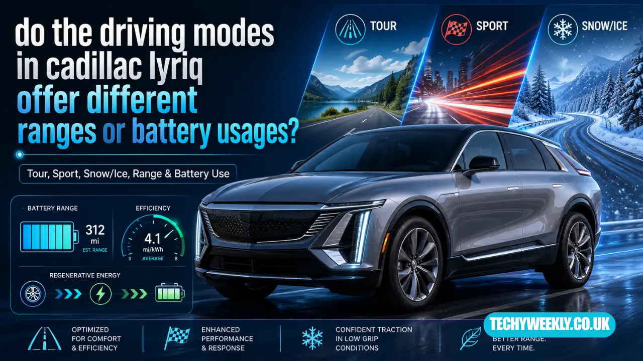 do the driving modes in cadillac lyriq offer different ranges or battery usages?
